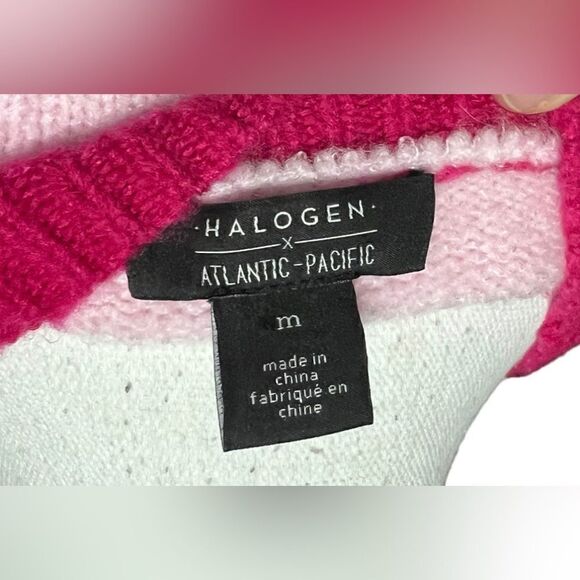 Halogen x Atlantic-Pacific Argyle Pink Sweater - Picture 4 of 5
